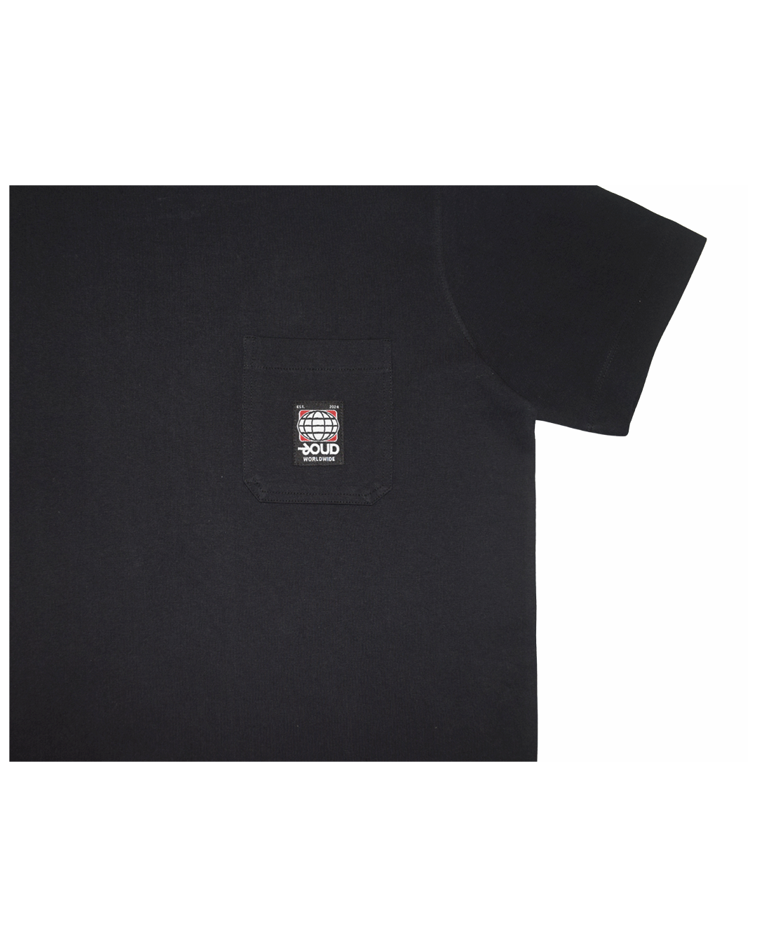 ROUD GLOBAL POCKET TEE — BLACK